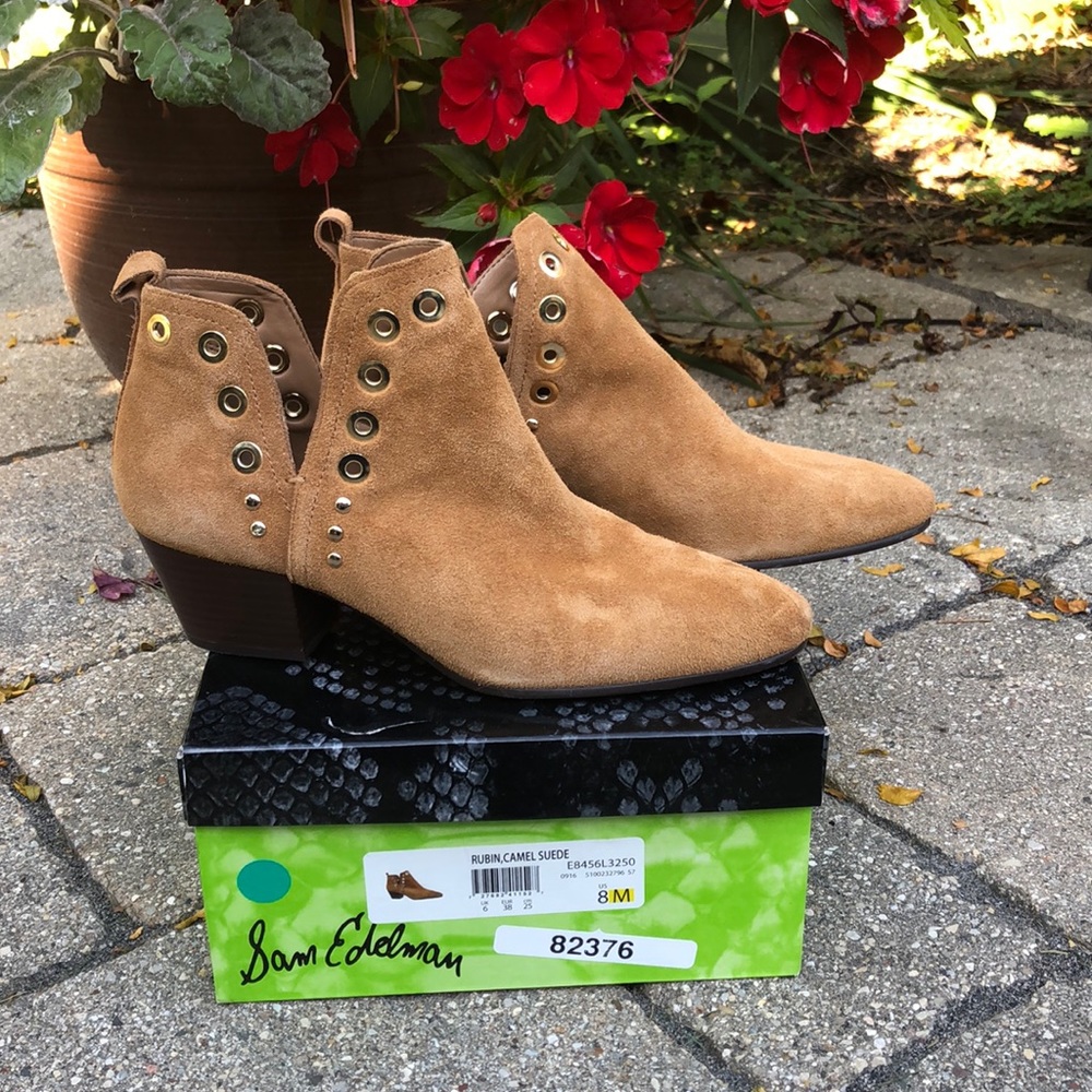 Camel Suede Booties